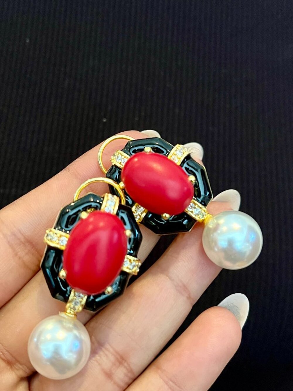 Red Stud Earrings